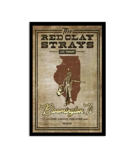 Discover Red Clay Strays 16 Feb 2024 The Castle Theatre Bloomington, IL Poster