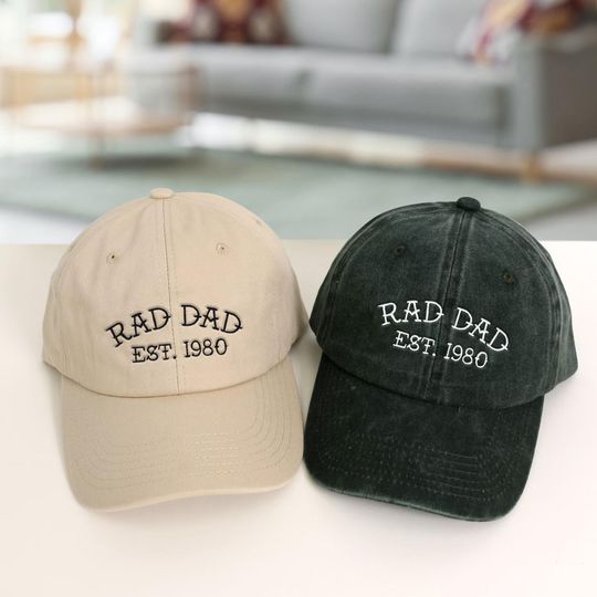 Discover Personalized Rad Dad Embroidered Hat, Personalized Father's Day Gift, Dad of Girls