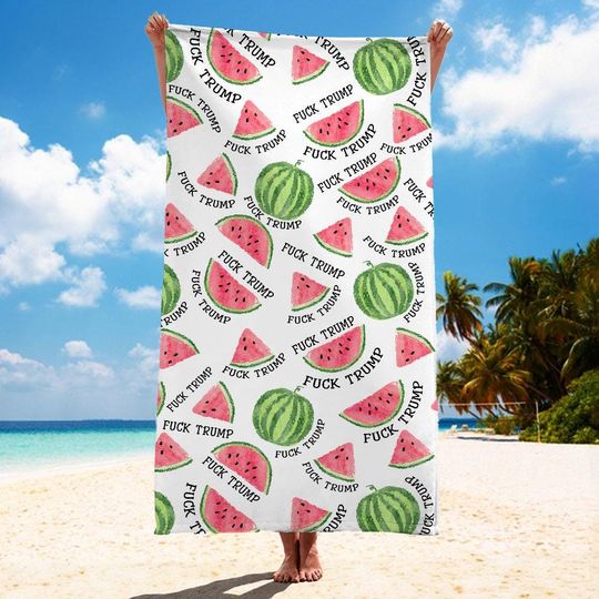Discover Subtle F*ck Trump Towel, Funny Political Home Decor, Watermelon Beach Towel, Bridal Beach Towel