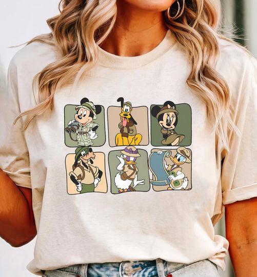 Discover Disneyyy Mickeyy mouse And Friends Safari Mode T-shirt, animall kingdom Travel Shirts