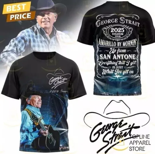 Discover George Strait 2025 Stadium Tour 3D T-Shirt
