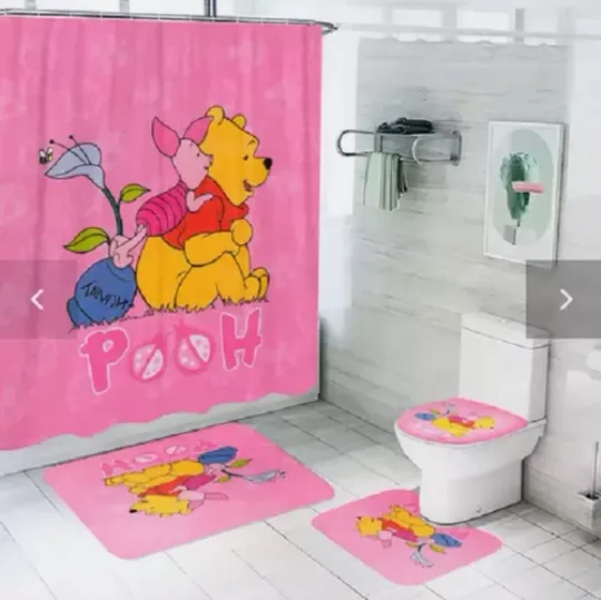 Discover Cute Cartoon winniee the poohh Luxury Shower Curtain Bathroom Sets