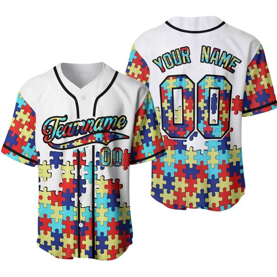 Discover Personalized Autism Awareness Baseball Jersey, Autism Baseball Jersey,