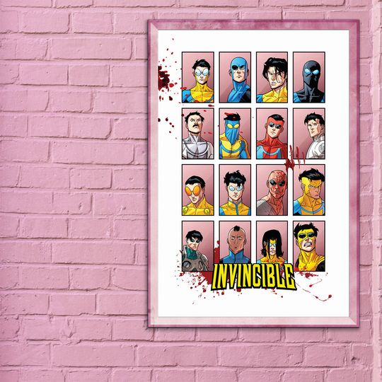 Discover Invincible Variants Poster, Superhero Wall Art, Comic Book Decor