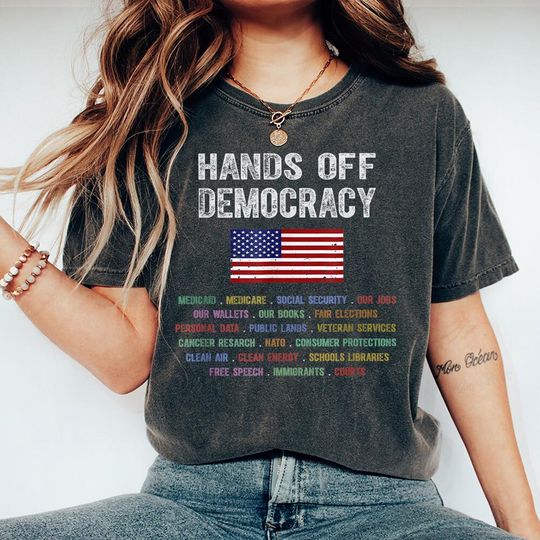 Discover Hands Off Protest Shirt Political Activism Tee Save Public Lands