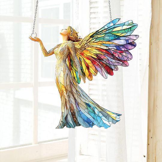 Discover Angel Suncatcher Handmade Spiritual Window Decor Gift for Angel and Spirituality Lovers Perfect