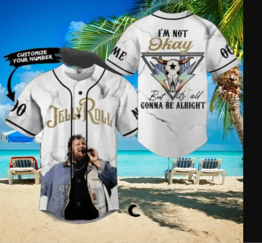 Discover Jelly Roll Im Not Okay Baseball Jersey- Jersey 3d tour 2025