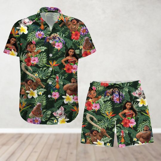 Discover moanaa Hawaiian Shirt and Shorts, Disneyyland Family Summer Trip, Birthday Gift