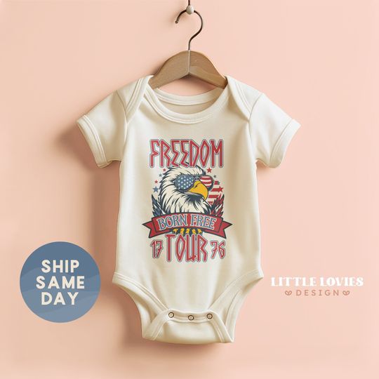 Discover Freedom Tour Onesies Brand, Independence Day Baby Bodysuit