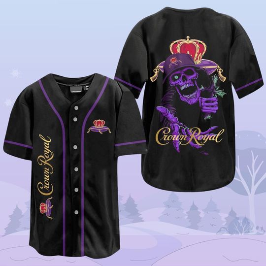 Discover Crown Royal Skull Jersey, Drinking Whisky Baseball Jersey