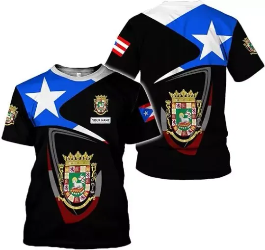 Discover Personalized Puerto Rico Shirts Men and Women, Puerto Rican Pride Flag T-Shirt