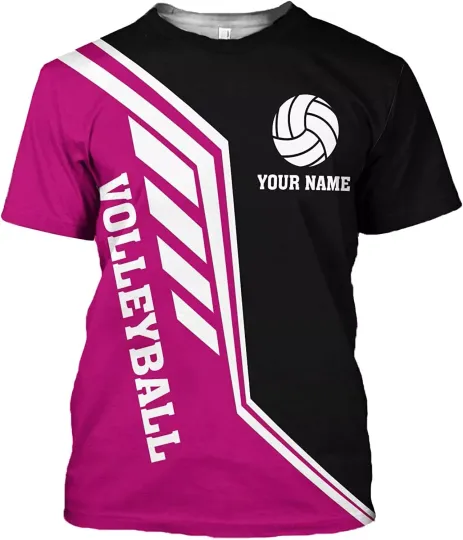 Discover Personalized Name Volleyball Shirt 3D, Girls Boys Volleyball T-Shirt, Mom Dad Volleyball Shirt