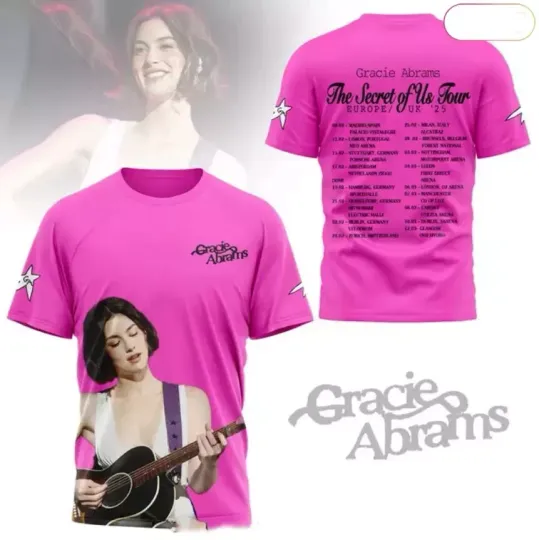 Discover Gracie Abrams The Secret Of Us Tour UK 2025 AOP 3D T-shirt