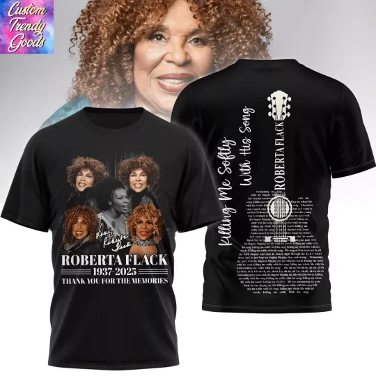 Discover Roberta Flack 1937-2025 Thank You 3D T-Shirt
