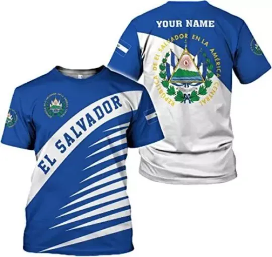 Discover Personalized El Salvador Shirt Custom Camiseta de El Salvador Flag Shirt Men 8