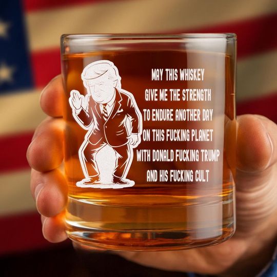 Discover Funny Trump Whiskey Glass Trump 45 47th Engraved Bourbon Glass Hilarious Political Gift for Whiskey Lovers