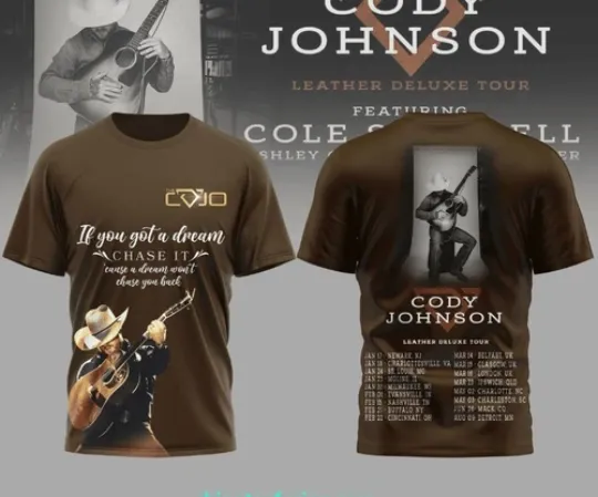 Discover Cody Johnsonn Leather Deluxe Tour 2025 For Fans 3D T-Shirt