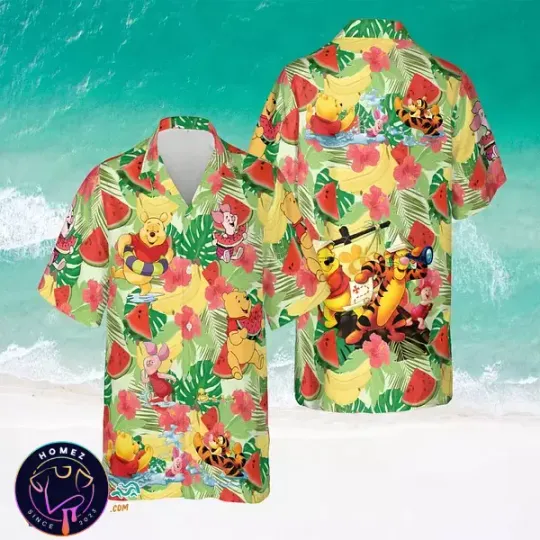 Discover Pooh And Friends Hawaiian Shirt - Funny Disneyyy winniee the poohh Summer Gift