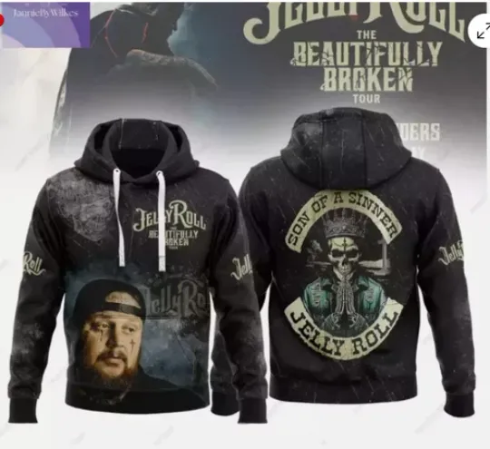 Discover Jelly Roll Shirt, The Beautiful Broken Tour Hoodie 3d - all printed, hot 2025
