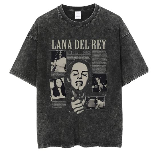 Discover Singer Lana Del Rey Mineral Wash Shirt