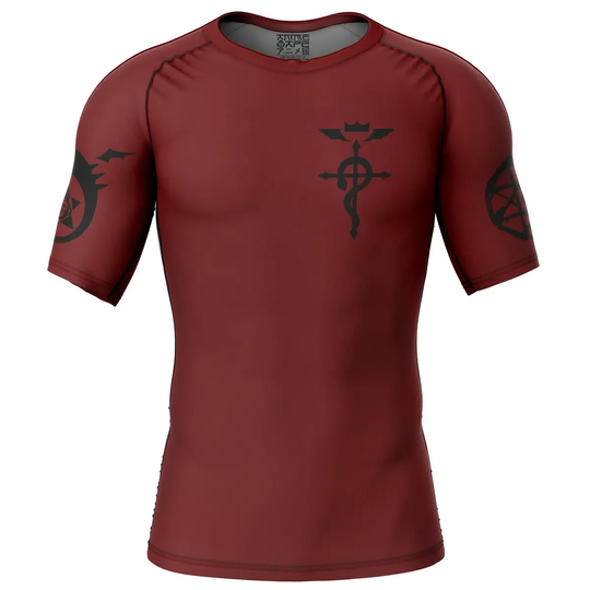 Discover Edward Elric v2 Fullmetal Alchemist Short Sleeve Rash Guard Compression Shirt