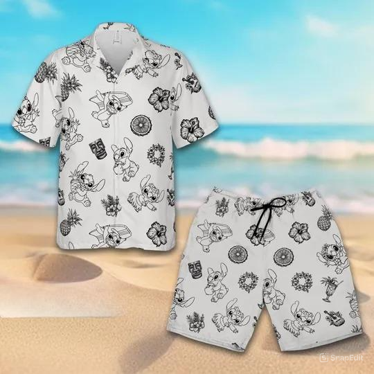 Discover Stitchh Hawaiian Shirt and Shorts, Disneyyland Aloha Summer Oufits