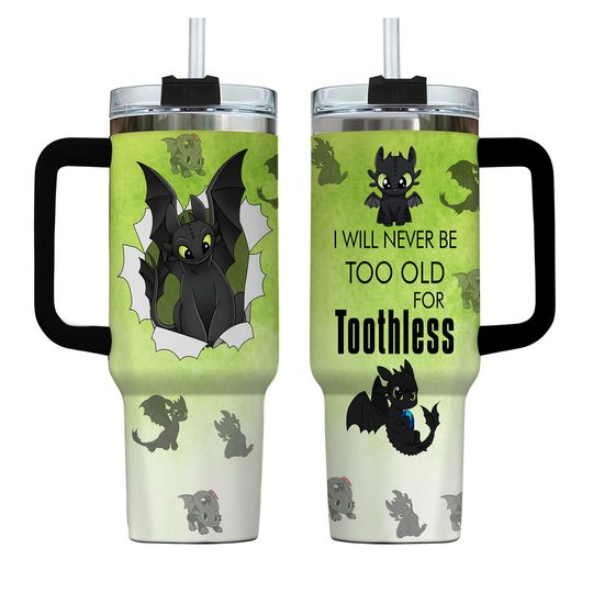 Discover Toothless Tumbler 40 Oz, Movie Cartoon Tumbler, Night Fury Coffee Tumbler