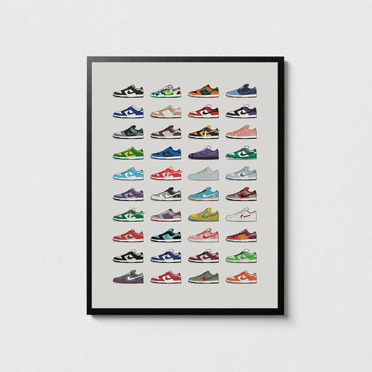 Discover Dunk Low Collection Poster, Sneaker Poster, Sneaker Wall Art