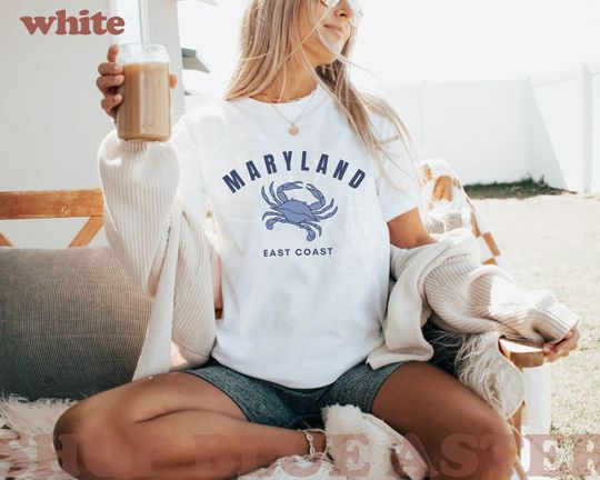 Discover Maryland Blue Crab T-Shirt, Blue Crab Shirt, East Coast Shirt