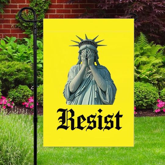 Discover Resist Dissent Persist Garden Flag, Subtle Resist Floral Flag