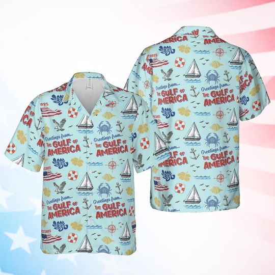 Discover Gulf Of America Hawaiian Shirt For Men Women, USA Flag