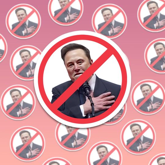 Discover Anti Elon Musk sticker, F Elon Fascist, Anti Trump Stickers