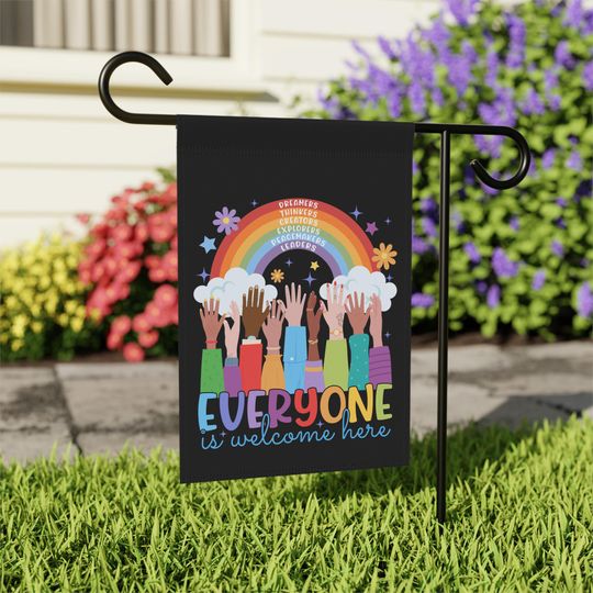 Discover Idaho Teacher Everyone Is Welcome Here garden flag, Inclusion and Equality
