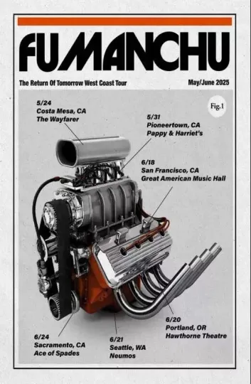 Discover Fu Manchu The Return Of Tomorrow West Coast Tour 2025 Poster