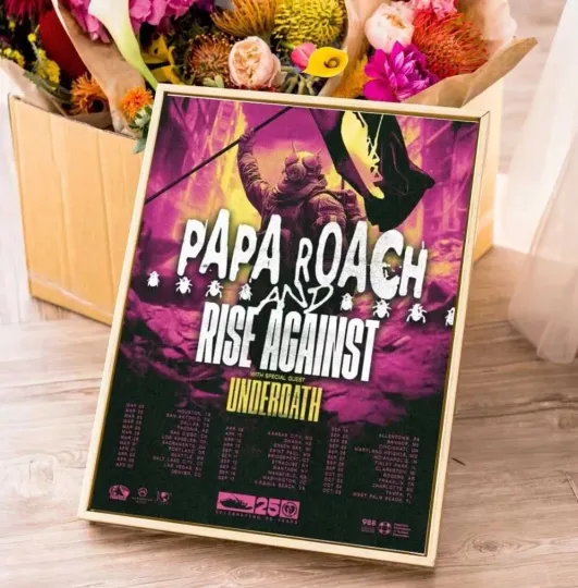 Discover Papa Roach Rise Of The Roach USA Tour 2025 poster