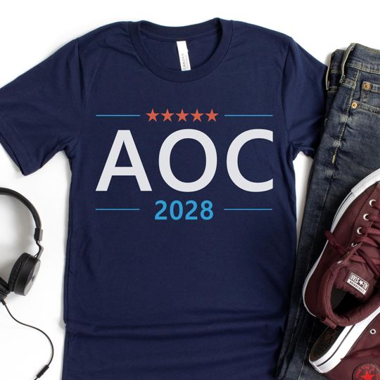Discover AOC 2028 T-Shirt, AOC for President 2028 Shirt, Alexandria Ocasio-Cortez T-Shirt