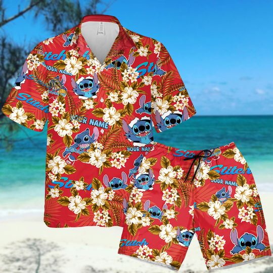 Discover Custom Name Lilo And Stitchh Tropical Hawaiian Shirt and Short