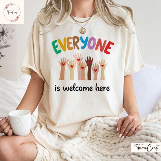 Discover Idaho teacher shirt everyone is welcome here Shirt, inclusion and equality t shirt, protest and resist t shirt