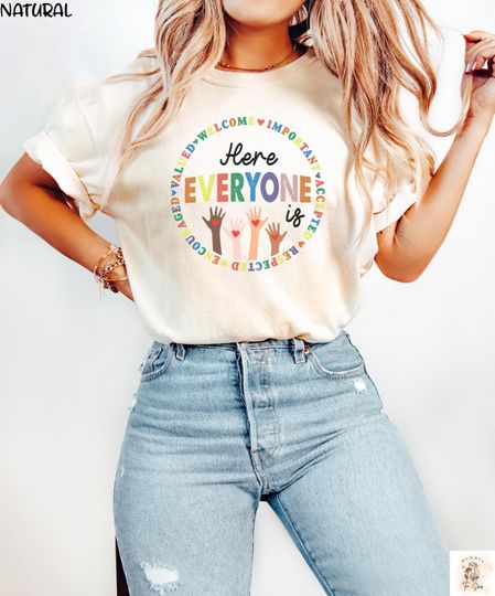 Discover Everyone Is Welcome Here Shirt, Idaho Teacher Tee, Inclusion Equality Shirt