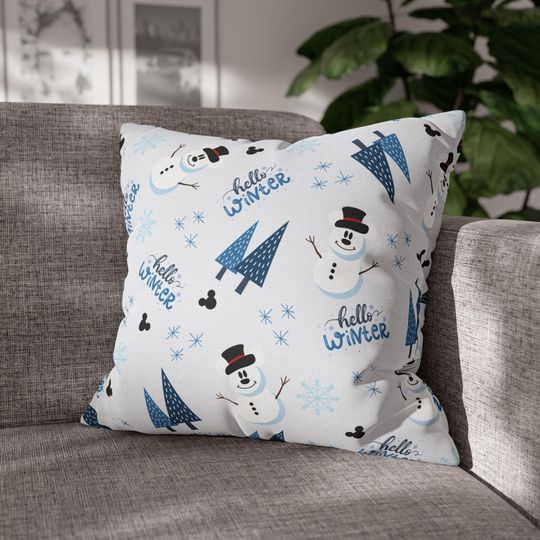 Discover Mickeyy Snowman Pillow, Hidden Mickeyy Throw Pillow, Winter, Subtle Mickeyy