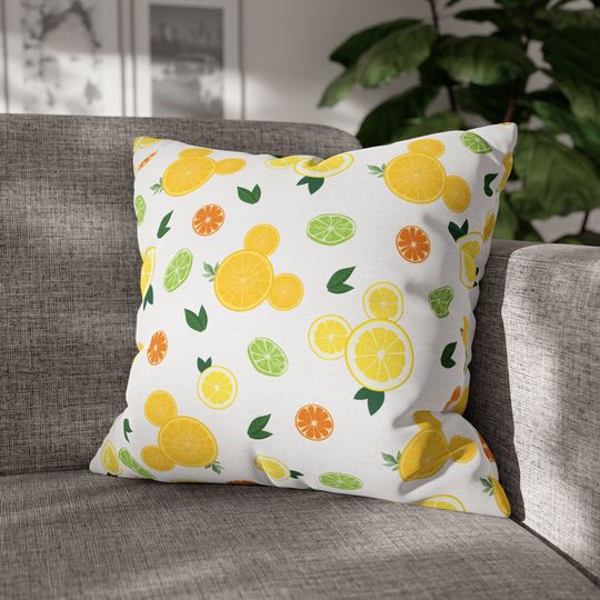 Discover Citrus Hidden Mickeyy Throw Pillow, Disneyyy Pillow, Mickeyy Cushion, Minniee Pillow