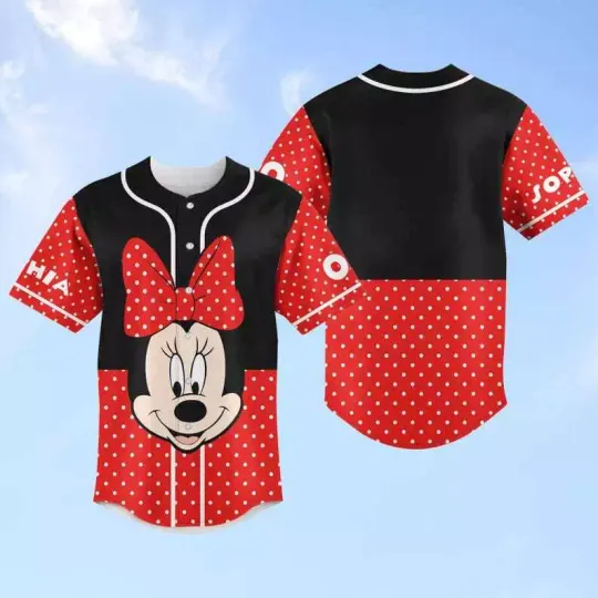 Discover Personalized Cute Minniee Mouse Cosplay Costume Baseball Jersey