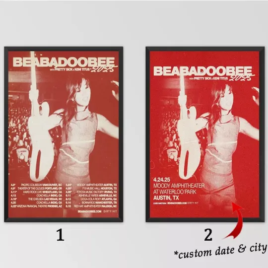 Discover beabadoobee 2025 tour poster, home decor, wall decor