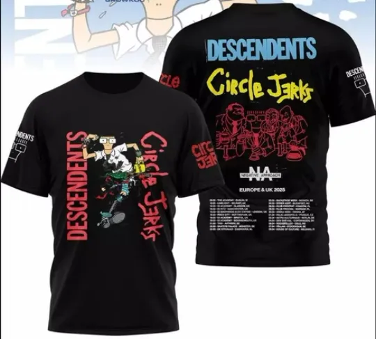 Discover Descendents Circle Jerks Europe And UK Tour 2025 AOP 3D T-shirt