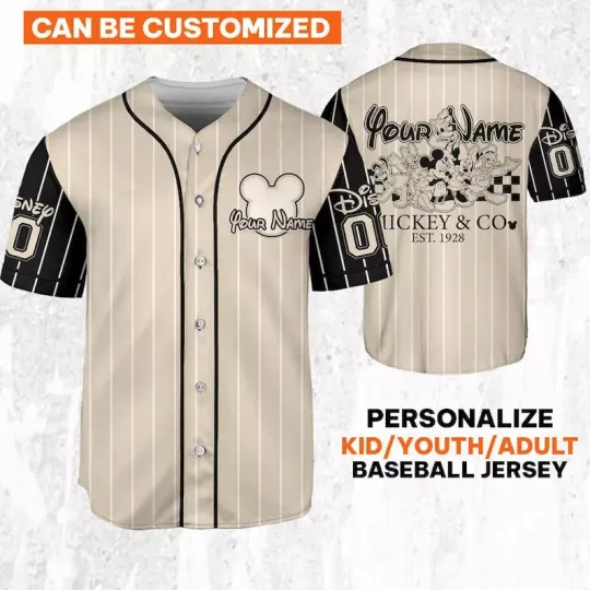 Discover Personalize Vintage Mickeyy mouse & Co 1928 Jersey Disneyyy Baseball Jersey Sports