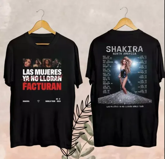 Discover Shakira Las Mujeres Ya No Lloran Tour 2025 T-shirt, gift for fans