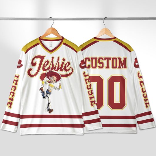 Discover Personalized toy stories Jessie Hockey Jersey, Custom Jessie Hockey Jersey, Disneyyy
