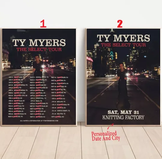 Discover Custom Ty Myers The Select Tour 2025 Poster