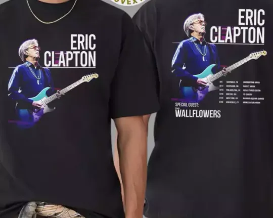 Discover Eric Clapton Us Tour 2025 Dates List Two Sides Print Unisex T-Shirt