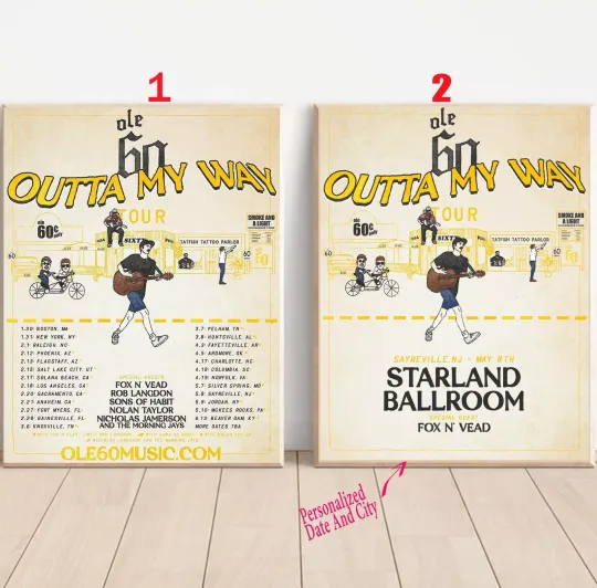 Discover Custom Ole 60 Outta My Way Tour  2025 US Poster